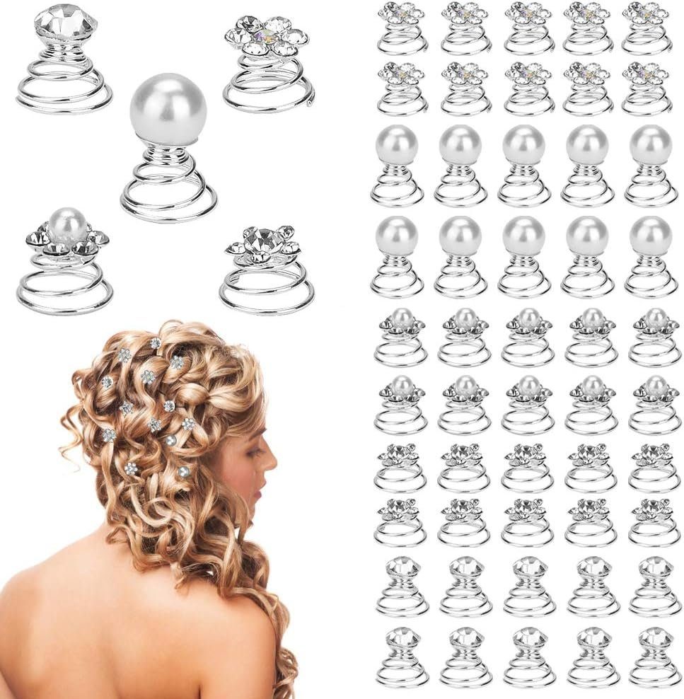 Stile, WaKuKa Stück (60-tlg) 60 Diadem Spiral-Haarspangen, Strass-Spiral-Haar-Accessoires 5