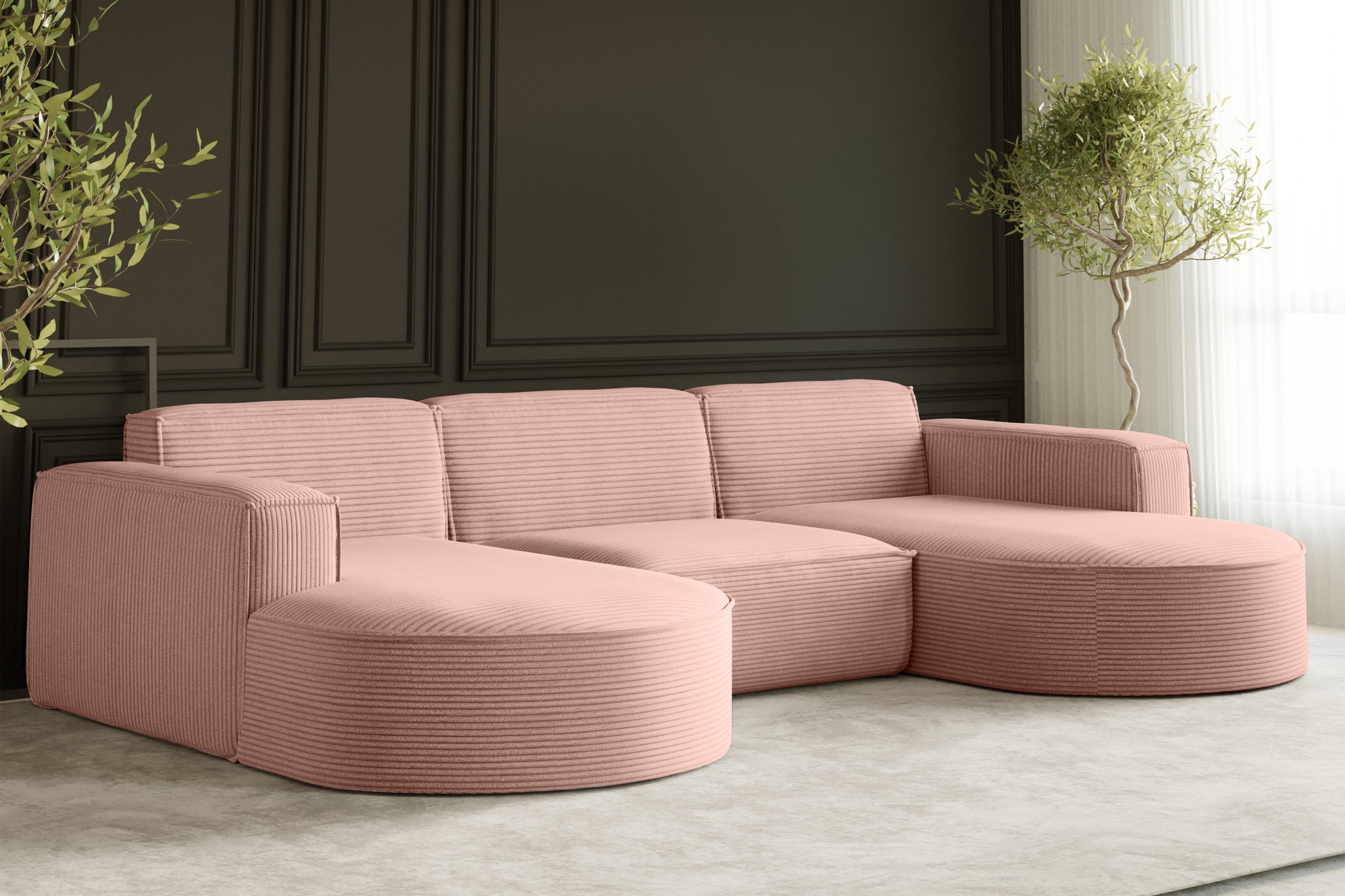 Kaiser Möbel Ecksofa Sofa U form, Couch MODENA U STUDIO stoff Verita, Poso, Quelle