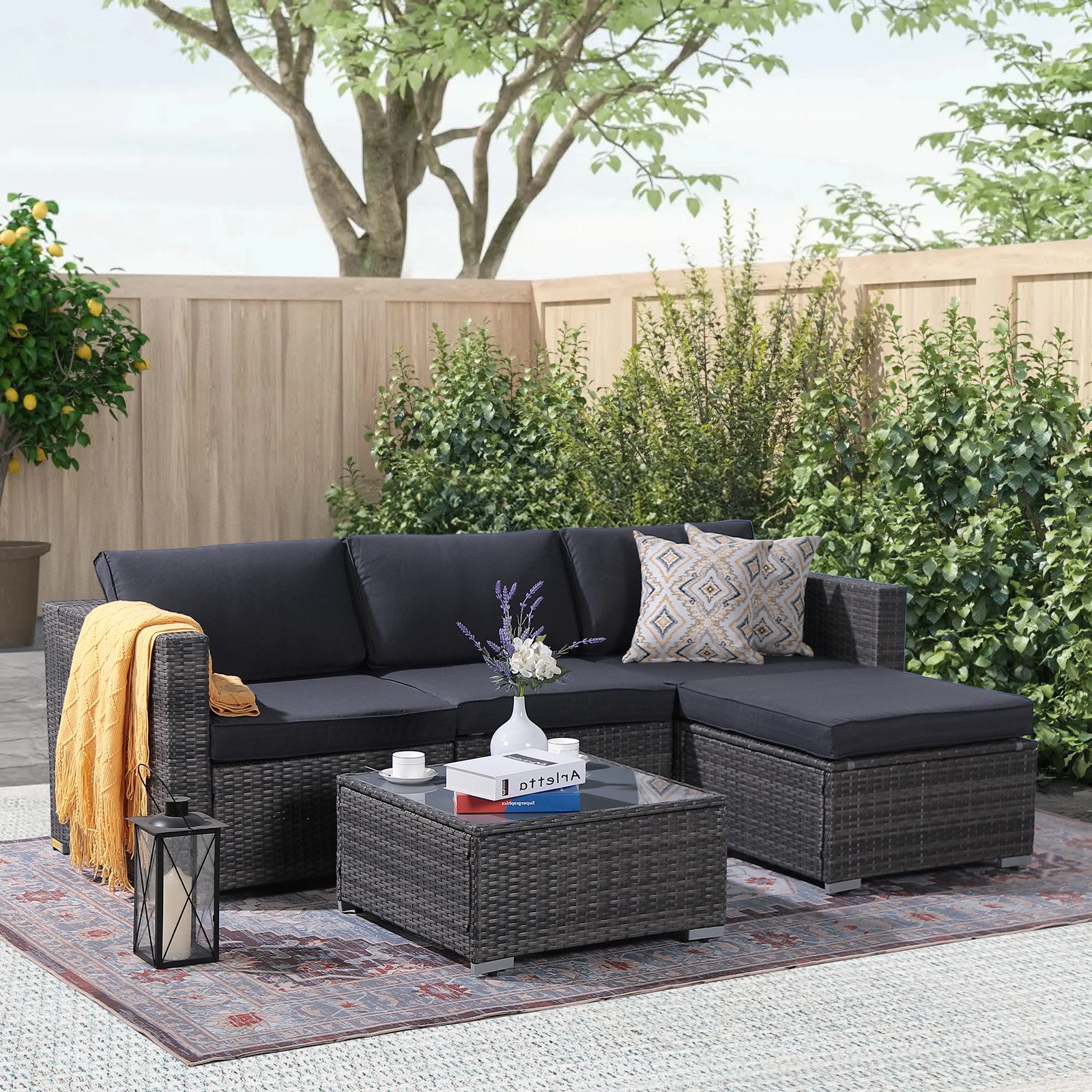 JOIVI Gartenlounge-Set Gartenlounge Set, 5-TLG Sitzgruppe günstig online kaufen