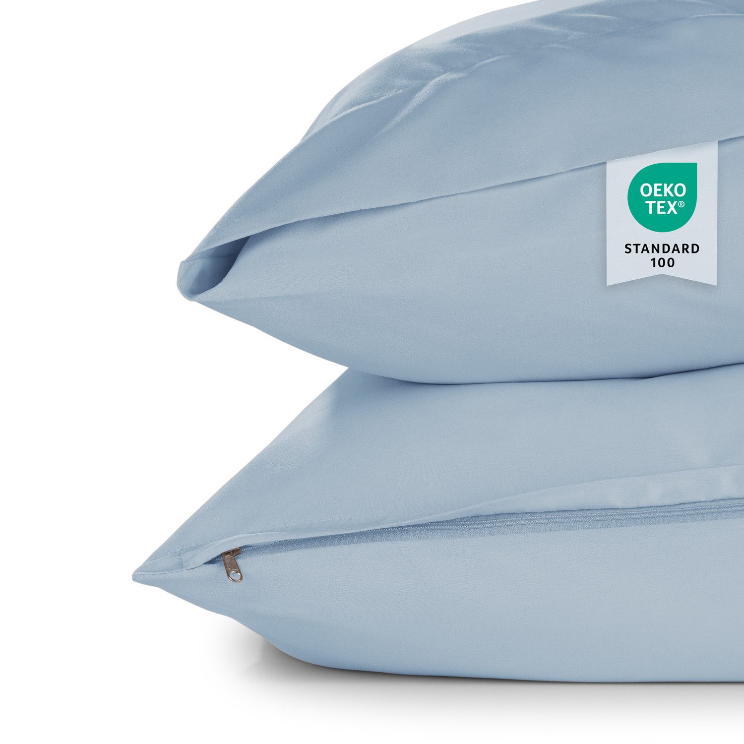 Blumtal Kissenbezüge aus gebürstetem Mikrofaser-Gewebe - Oeko-TEX zert. Kissenbezüge, (2 Stück), mit Reißverschluss oder Verschlusslasche