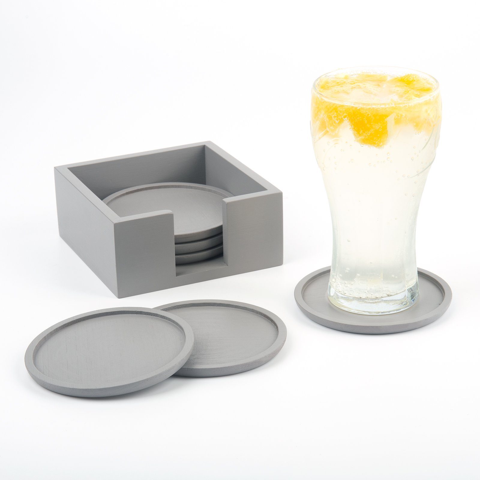 Becheruntersetzer Untersetzer Holz Rund für Gläser - Glas Untersetzer Set mit Box