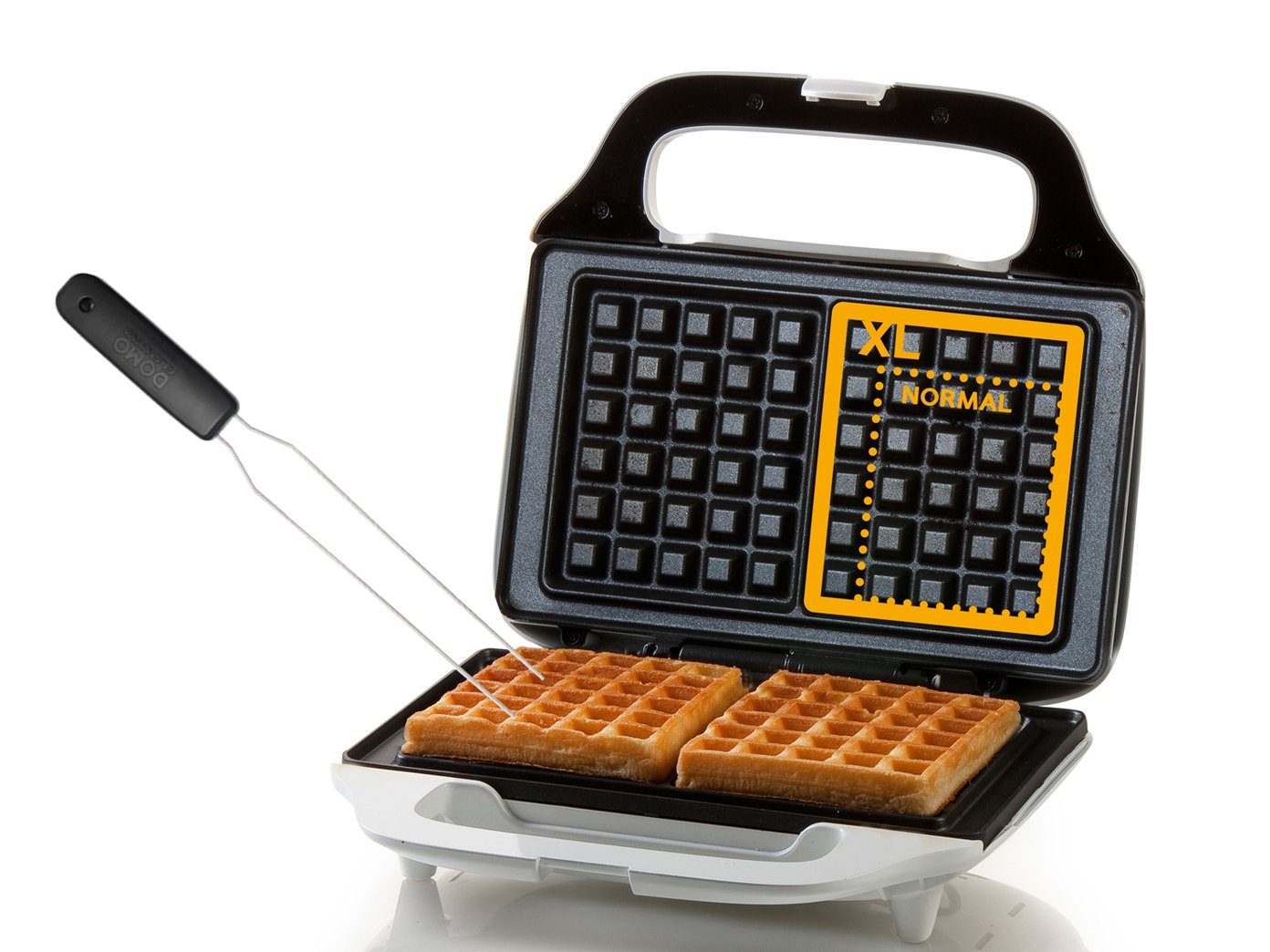 Domo Waffeleisen, 900 W, für 2 dicke XL Belgische & Brüsseler Waffeln  gleichzeitig, Doppel Wafflemaker, Waffelmaschine mit Waffel-Gabel online  kaufen | OTTO