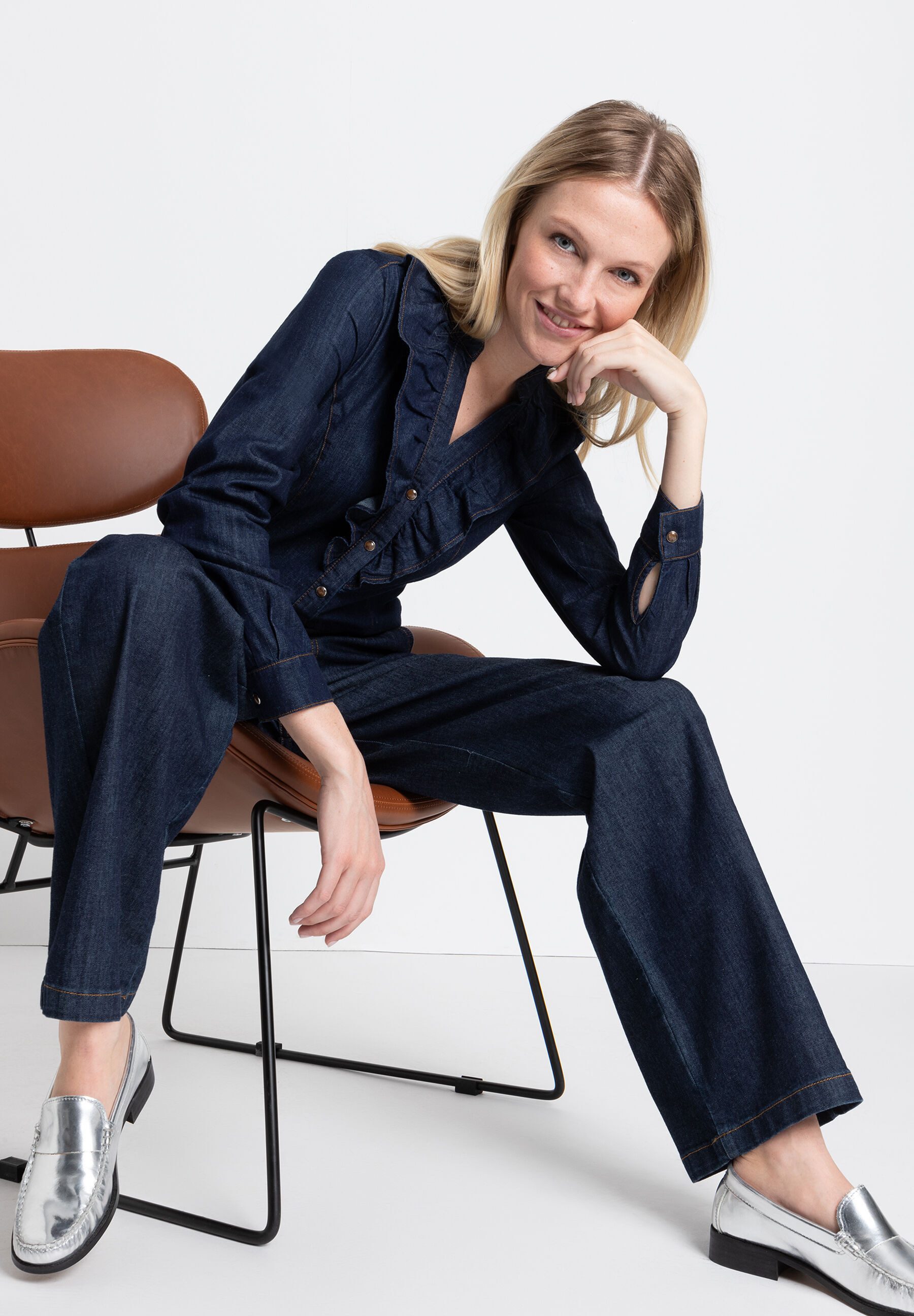 MORE&MORE Langarmbluse Jeansbluse günstig online kaufen