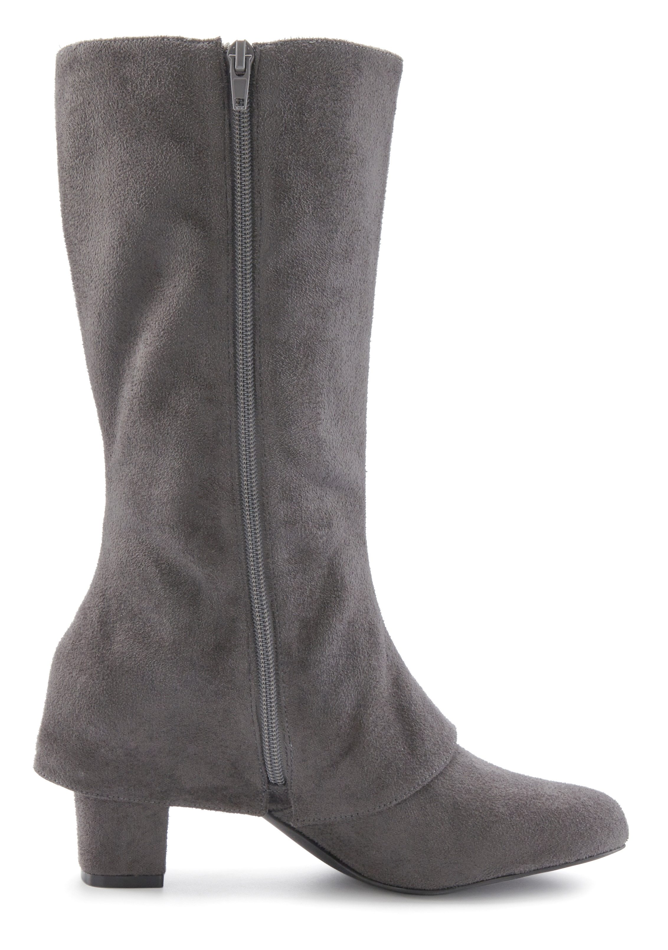 LASCANA Boots, Stiefelette, Stiefel mit raffiniertem Spitzendetail und Zierreißverschluss