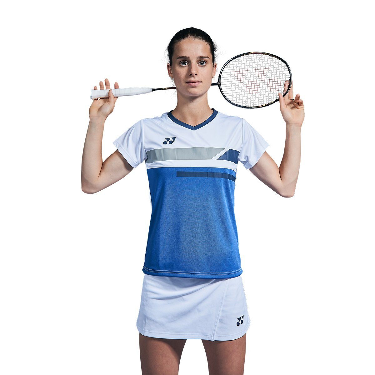 Yonex T-Shirt Crew Neck Club Team 2023 blau/weiss Damen