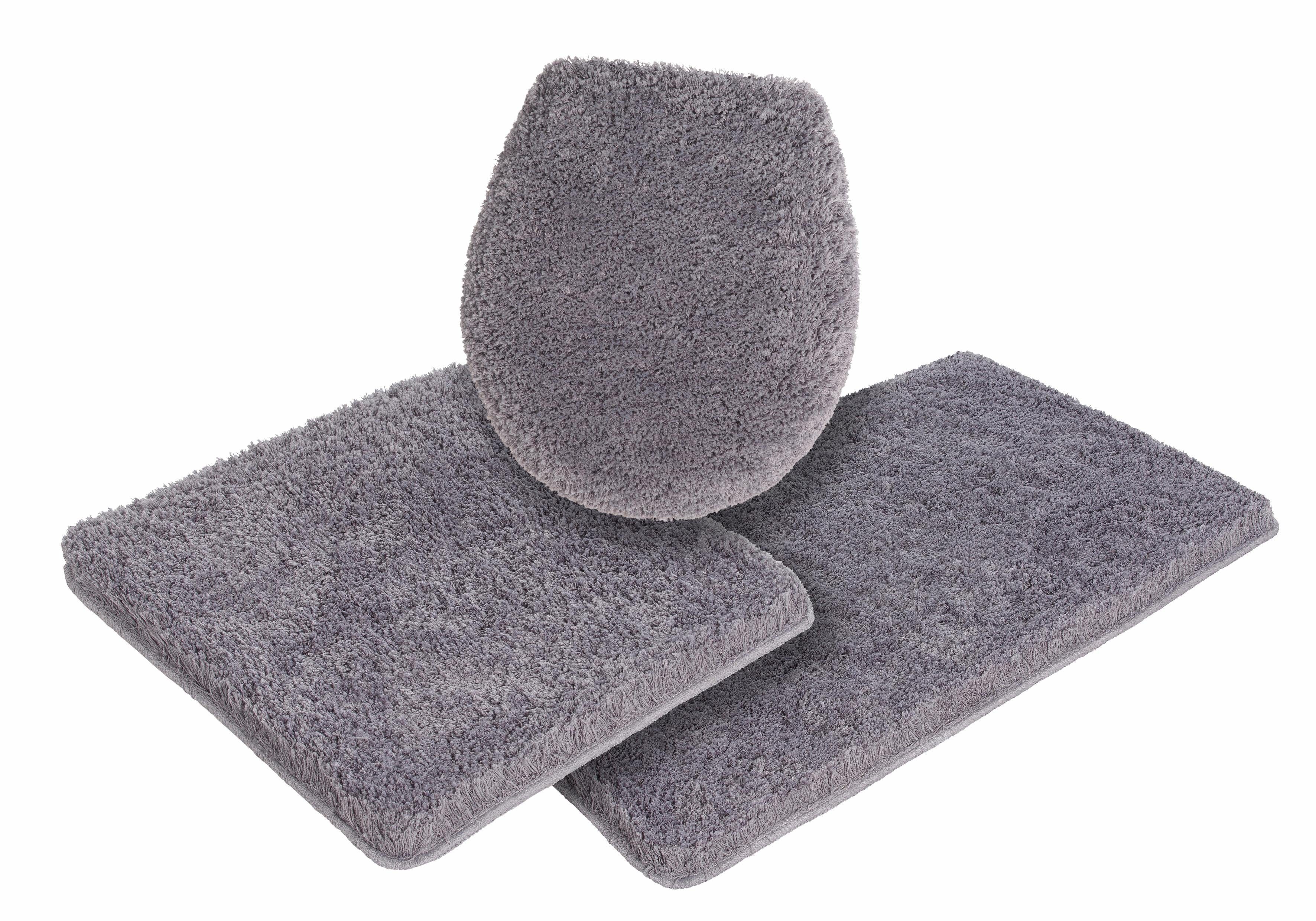 Möve Badematte Superwuschel, Badvorleger, Badezimmer Teppich, Höhe 40 mm, rutschhemmend beschichtet, schnell trocknend, strapazierfähig, fußbodenheizungsgeeignet, Polyester, rechteckig, 3-tlg. Hänge-WC Set, Mikrofaser-Badematte, Badteppich, rechteckig, rund & als 3-tlg. Set