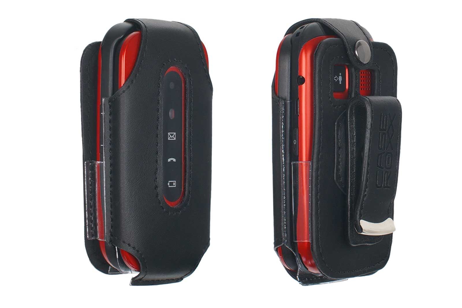 caseroxx Handytasche caseroxx Handytasche mit Gürtelclip für Panasonic KX-TU446, schwarz (Einzelartikel, 1-tlg., Ledertasche mit Gürtelclip)