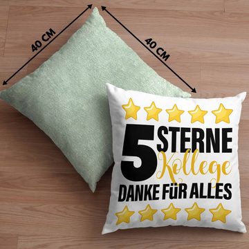 Trendation Dekokissen Trendation - 5 Sterne Kollege Kissen Geschenk Bester Kollege Der Welt Geschenkidee Lustiger Spruch Dekokissen mit Füllung 40x40