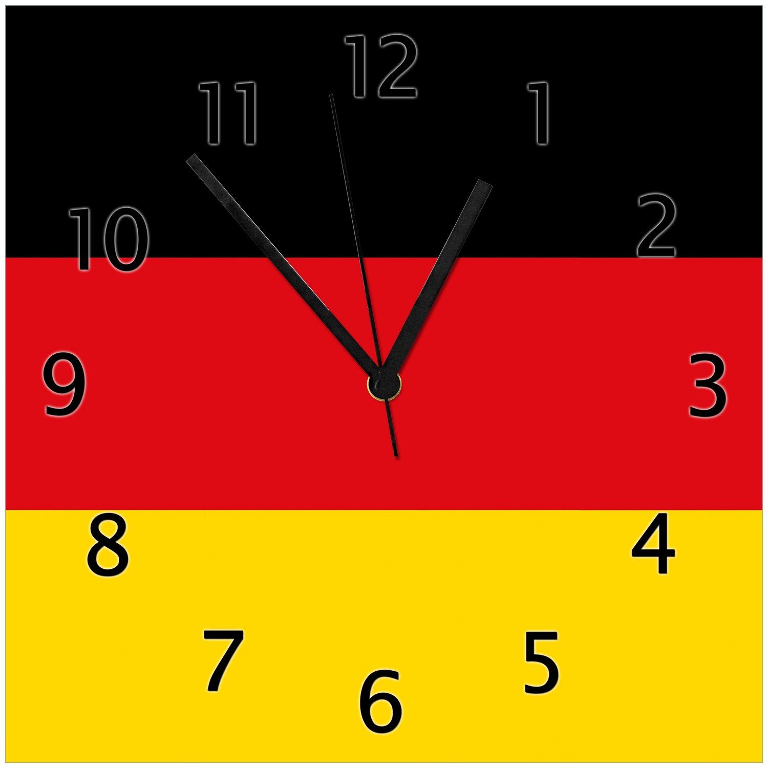 Wallario Wanduhr Deutsche Flagge (Glasuhr)