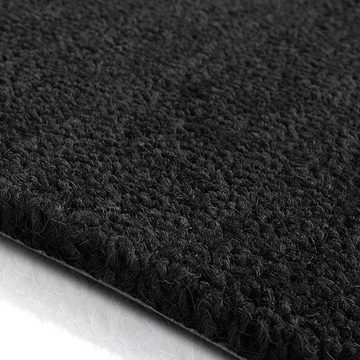 Fußmatte Premium-Kokosmatte Schwarz, verschiedene Größen, 2 Stärken, Karat, rechteckig, Höhe: 17 mm, Stärke: 17 mm