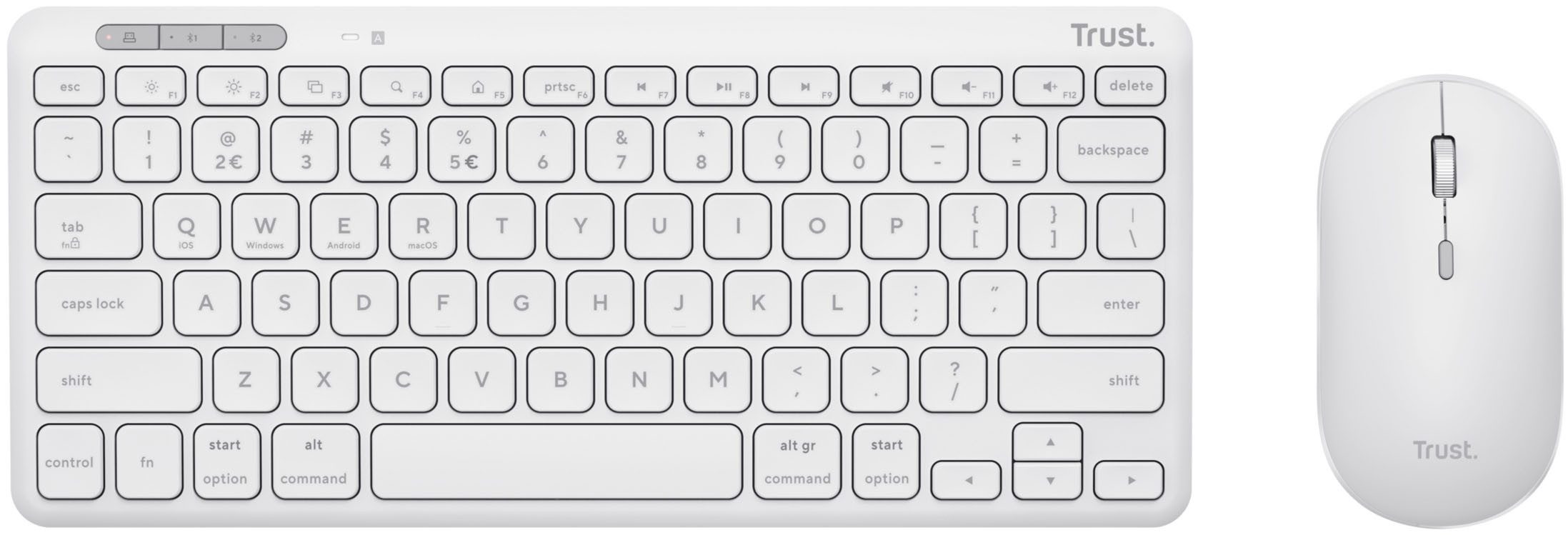 Trust Lyra Funktastatur & Funkmaus für mehrere Geräte Wireless-Tastatur