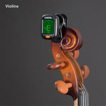 Cascha Stimmgerät Multi Clip On, für Gitarre, Bass, Violine, Ukulele