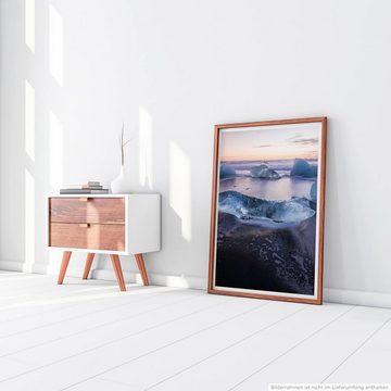 Sinus Art Poster Landschaftsfotografie 60x90cm Poster Eis am vulkanischen Strand Island