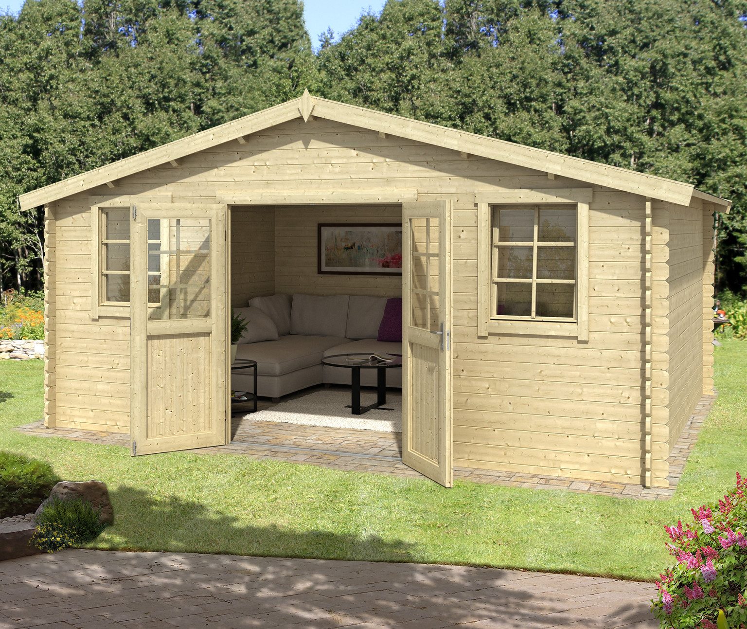 LASITA MAJA Gartenhaus Lasita Maja Gartenhaus Udo 300, 28 mm, 522,4 x 320 x 256 cm, Natur
