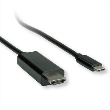 ROLINE USB Typ C - HDMI Adapterkabel, ST/ST Audio- & Video-Adapter USB Typ C (USB-C) Männlich (Stecker) zu HDMI Typ A Männlich (Stecker), 100.0 cm