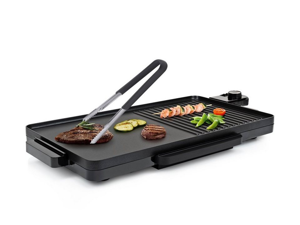 Setpoint Tischgrill, 2000 W, Elektrischer XL Teppanyaki Balkon Back-&  Grill-Platte mit Grillzange