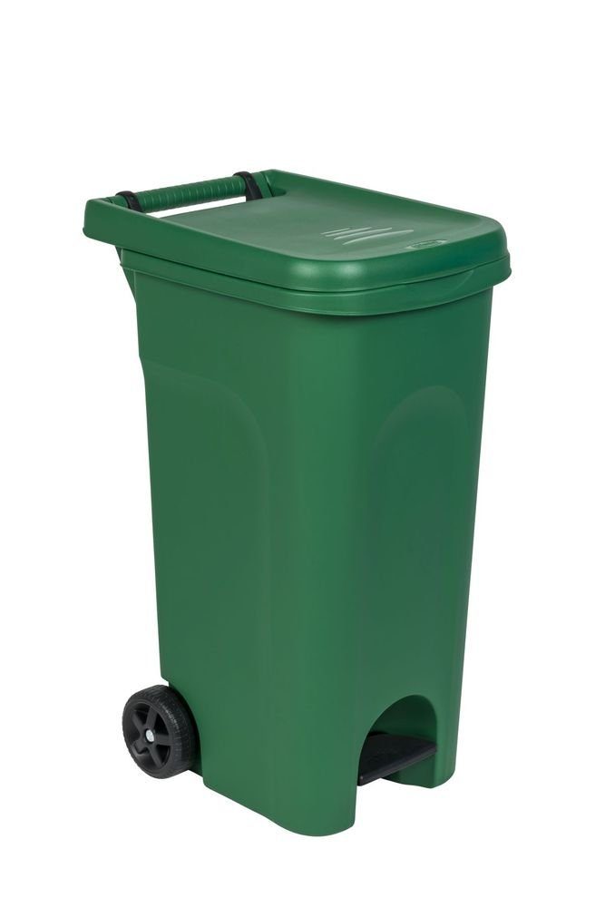 Kreher Mülleimer oder 80 (Variante: Grau) Liter Grün mit Mehrzwecktonne Pedal