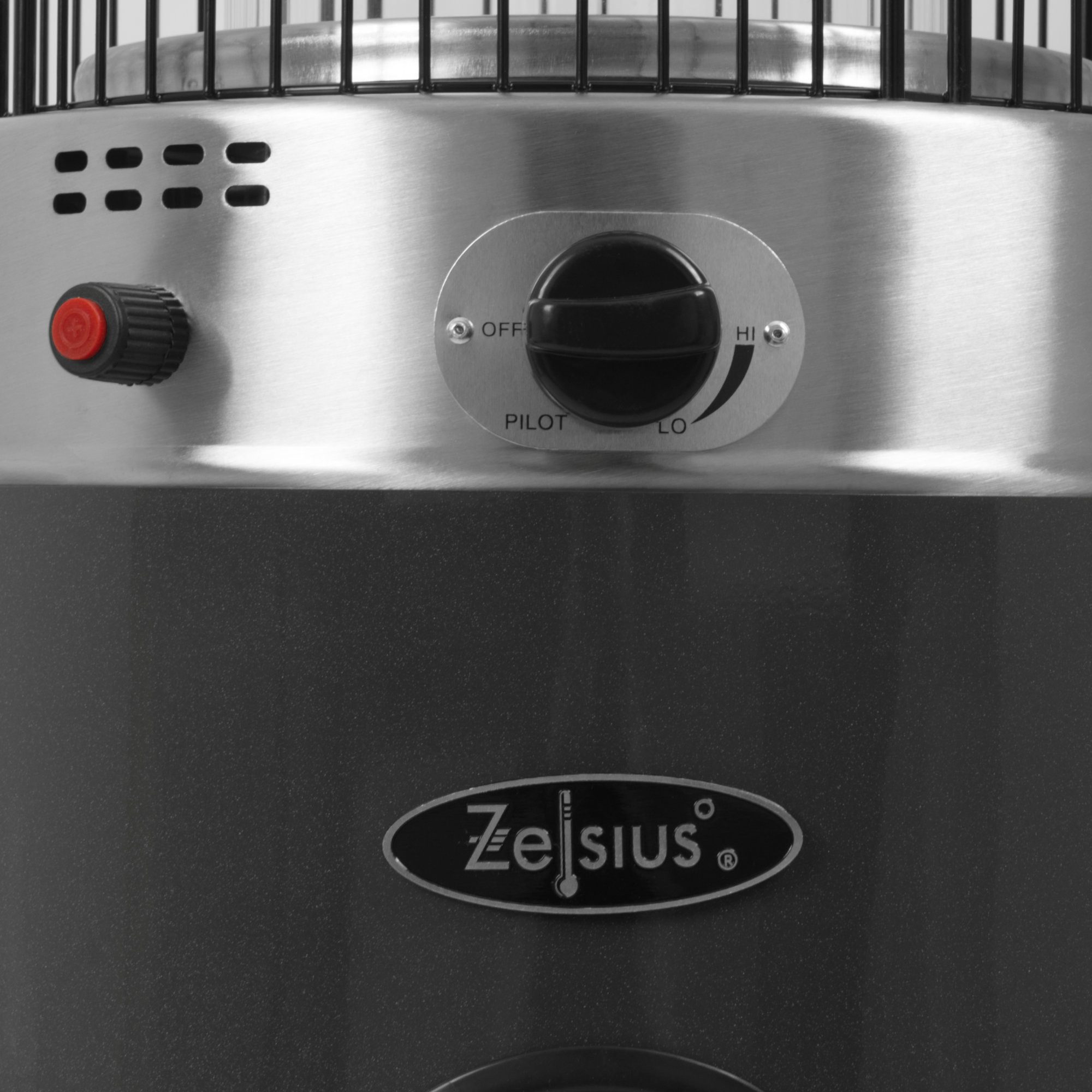 Zelsius Heizstrahler Heizstrahler mit Glasröhre Davos Grau, Ø 57 x (H) 174 cm, 15 kW, Gasflasche kann im Inneren sauber und unsichtbar verstaut werden – Bild 5 von 5