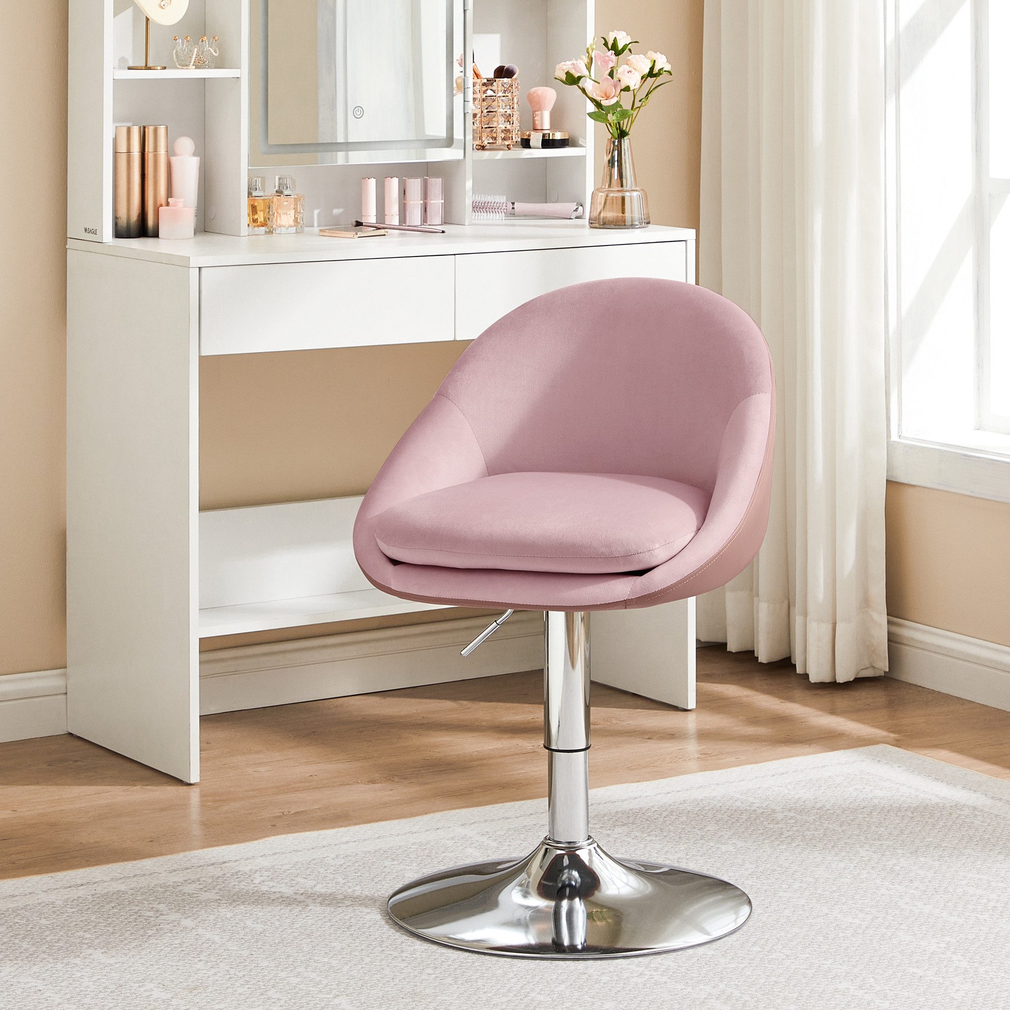 VASAGLE Barhocker (1 St), Stuhl verstellbar, Schminkstuhl, Bürostuhl, drehb günstig online kaufen