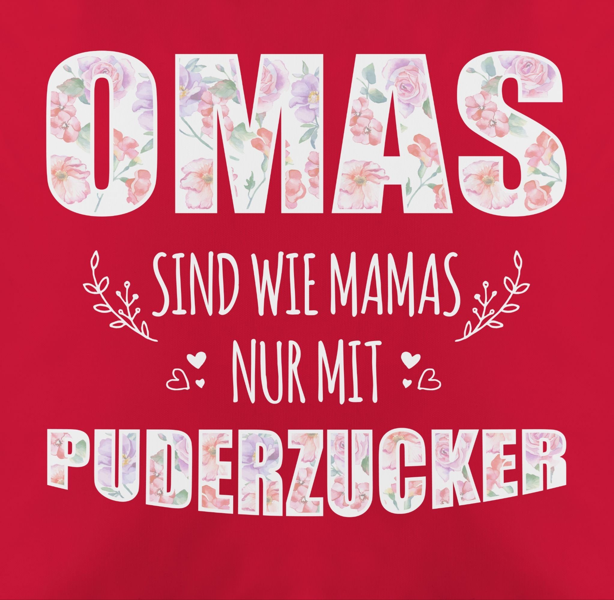Shirtracer Dekokissen Omas 2 - mit Puderzucker Rot Oma Geschenk nur Großmutter wie sind Omi, Mamas