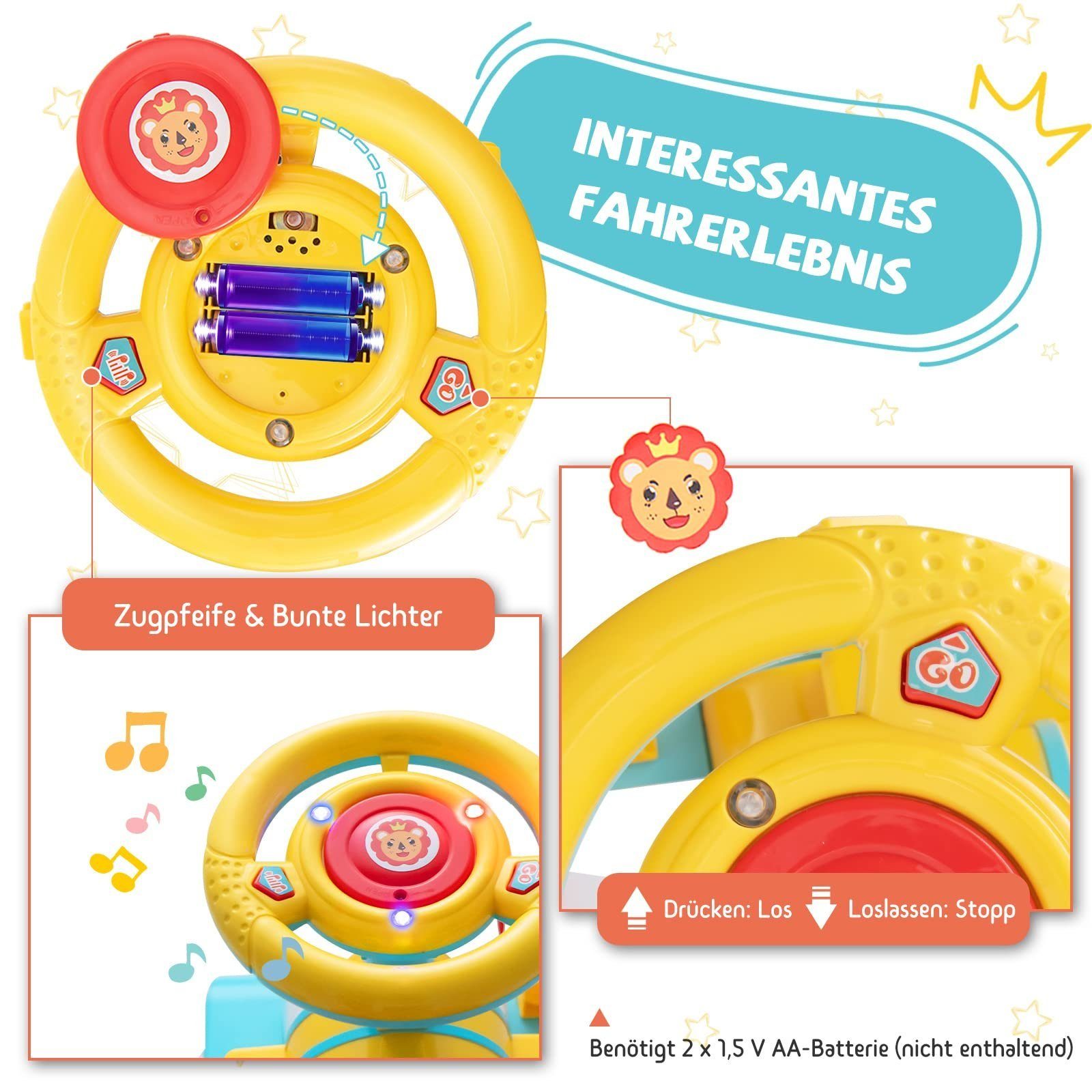 COSTWAY Spielzeug-Eisenbahn 6V Kinder Modelleisenbahn günstig online kaufen