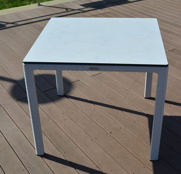 Lechuza® Beistelltisch Lechuza Garten Esstisch weiß, 90 x 90 cm, HPL-Tischplatte (1-St)