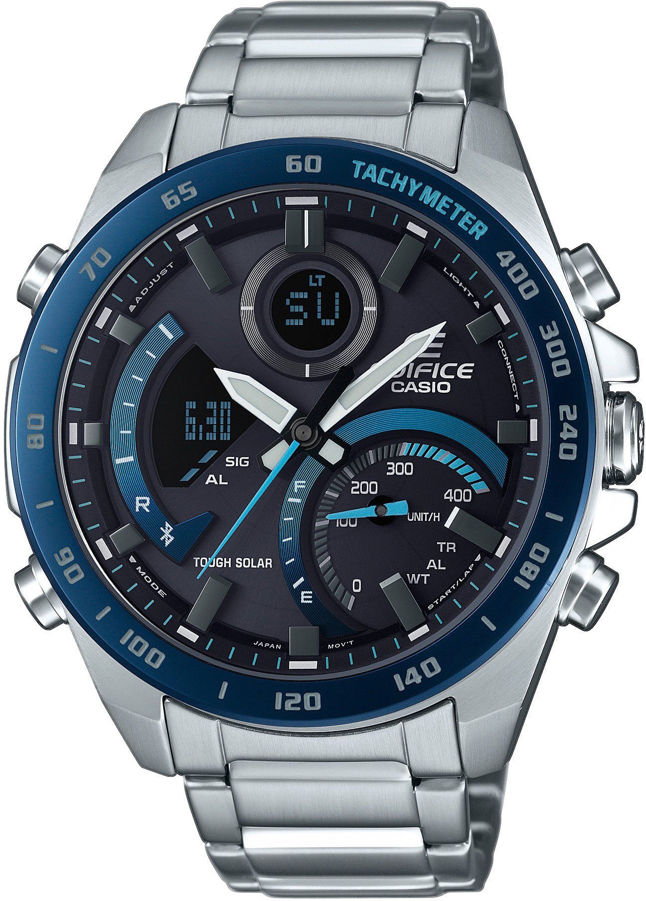 CASIO EDIFICE ECB-900DB Smartwatch, Solaruhr, Armbanduhr, Herrenuhr, Android, iOS, Edelstahlarmband