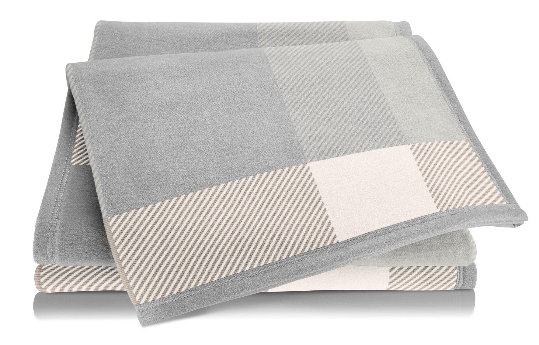 Wohndecke Check cream, karierte Kuscheldecke in günstig online kaufen