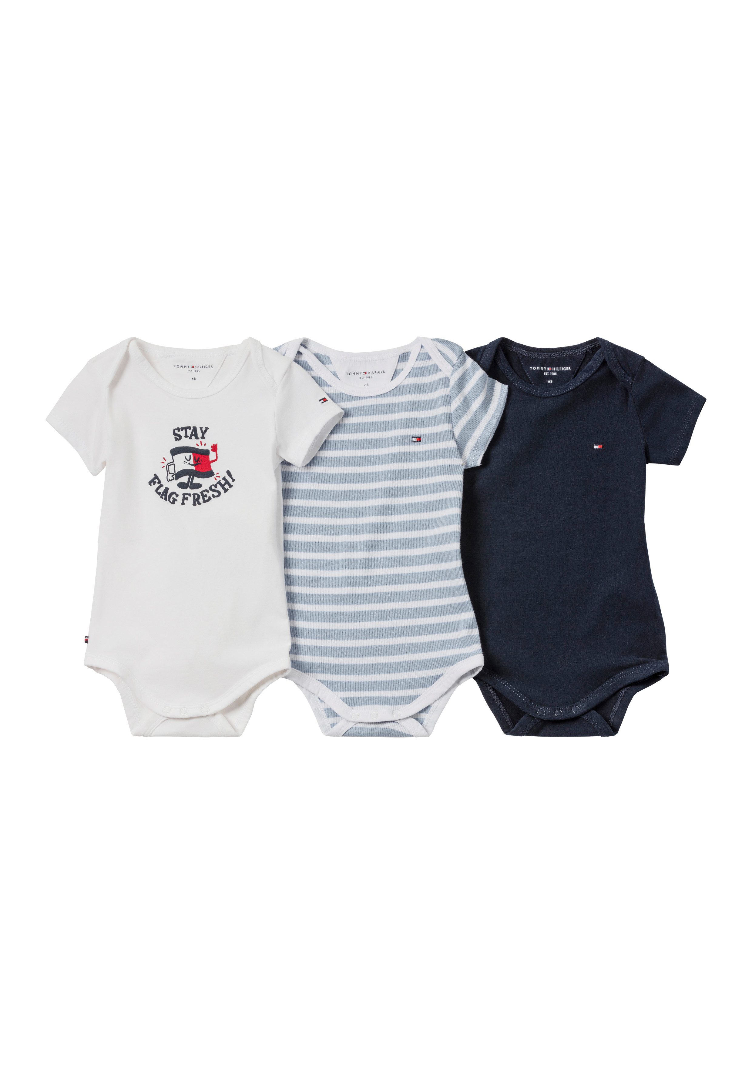 Tommy Hilfiger Kurzarmbody 3 PACK BODY SS GIFTBOX (Packung, 3-tlg., 3er) aus weicher Baumwollmischung