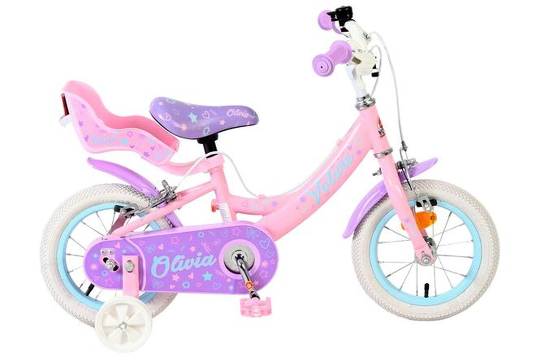 Kinderfahrrad Olivia 12 Zoll Rosa Mädchen – zwei Handbremsen, Luftreifen