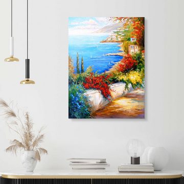 Posterlounge Acrylglasbild Olha Darchuk, Mittag am Meer, Wohnzimmer Mediterran Malerei