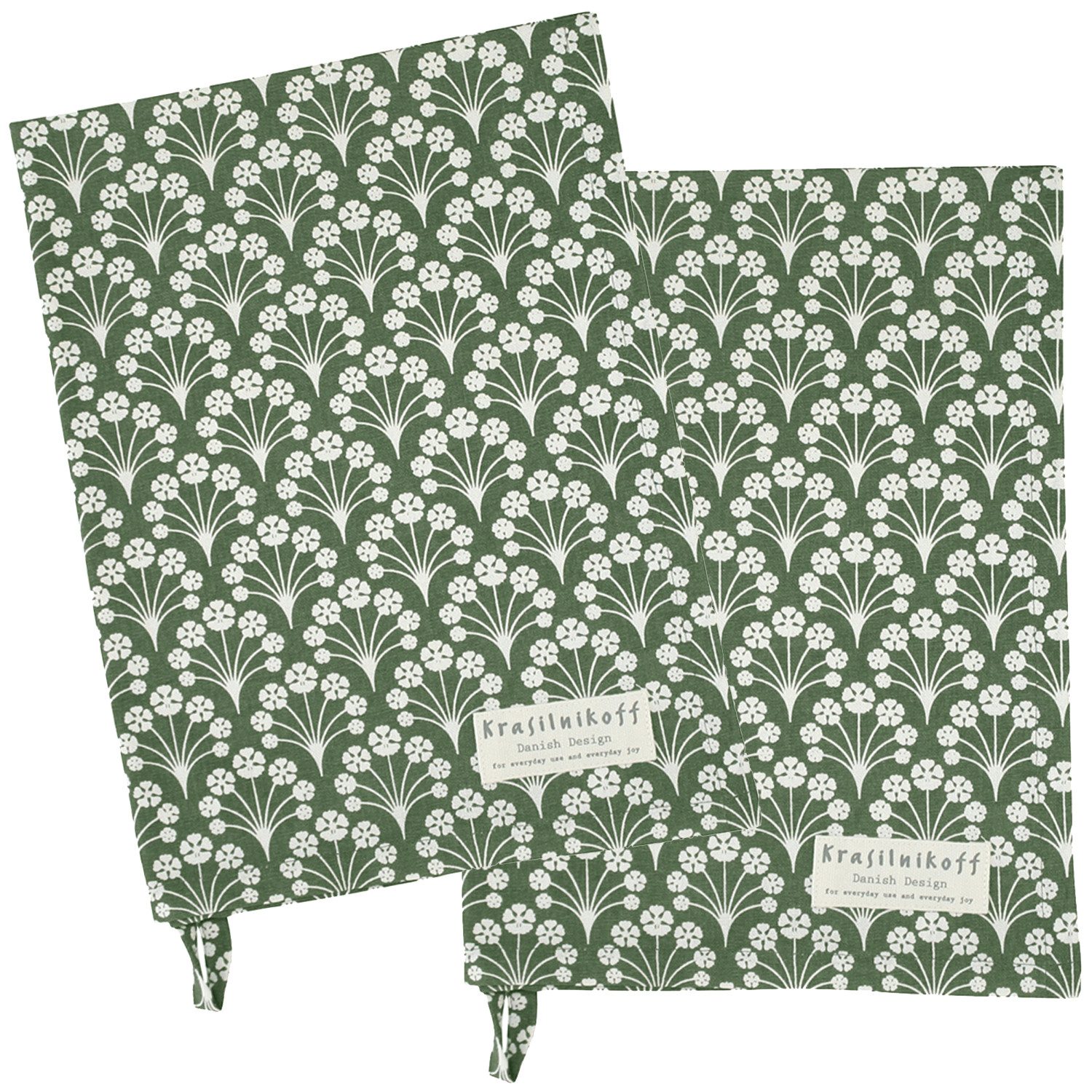 Krasilnikoff Geschirrtuch Bouquet, (2-tlg., 2-teilig), Geschirrtücher ca.50x70cm Baumwolle