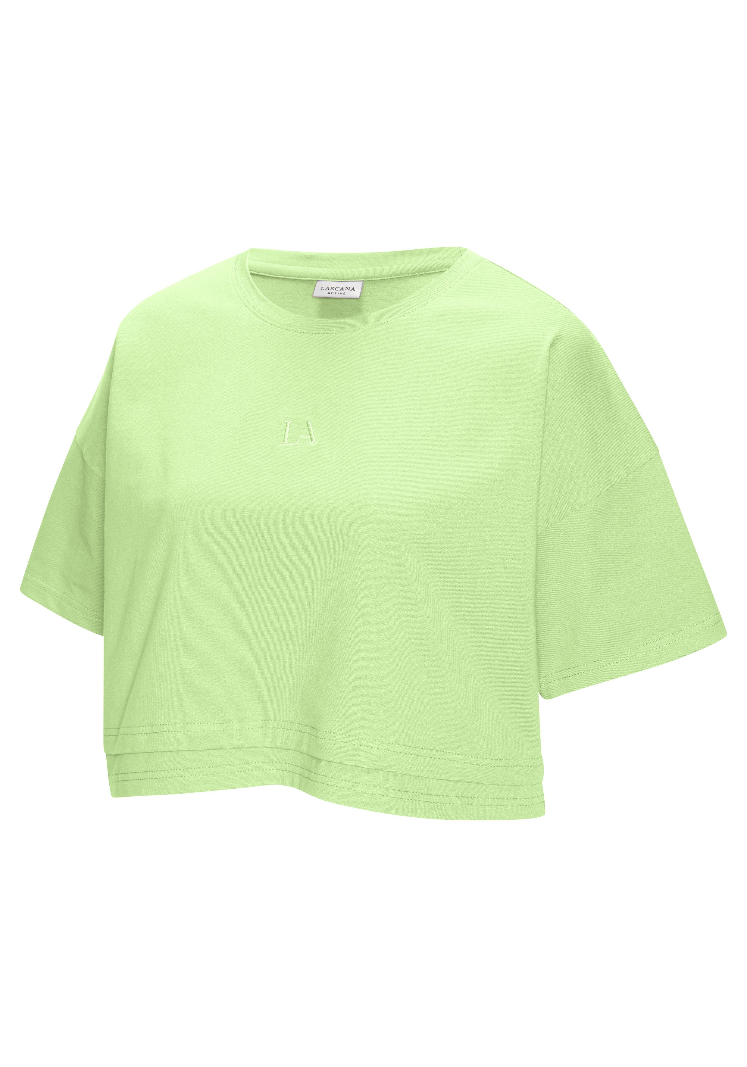 LASCANA Kurzarmshirt T-Shirt, weite Form mit Lagen-Look – Bild 5 von 5