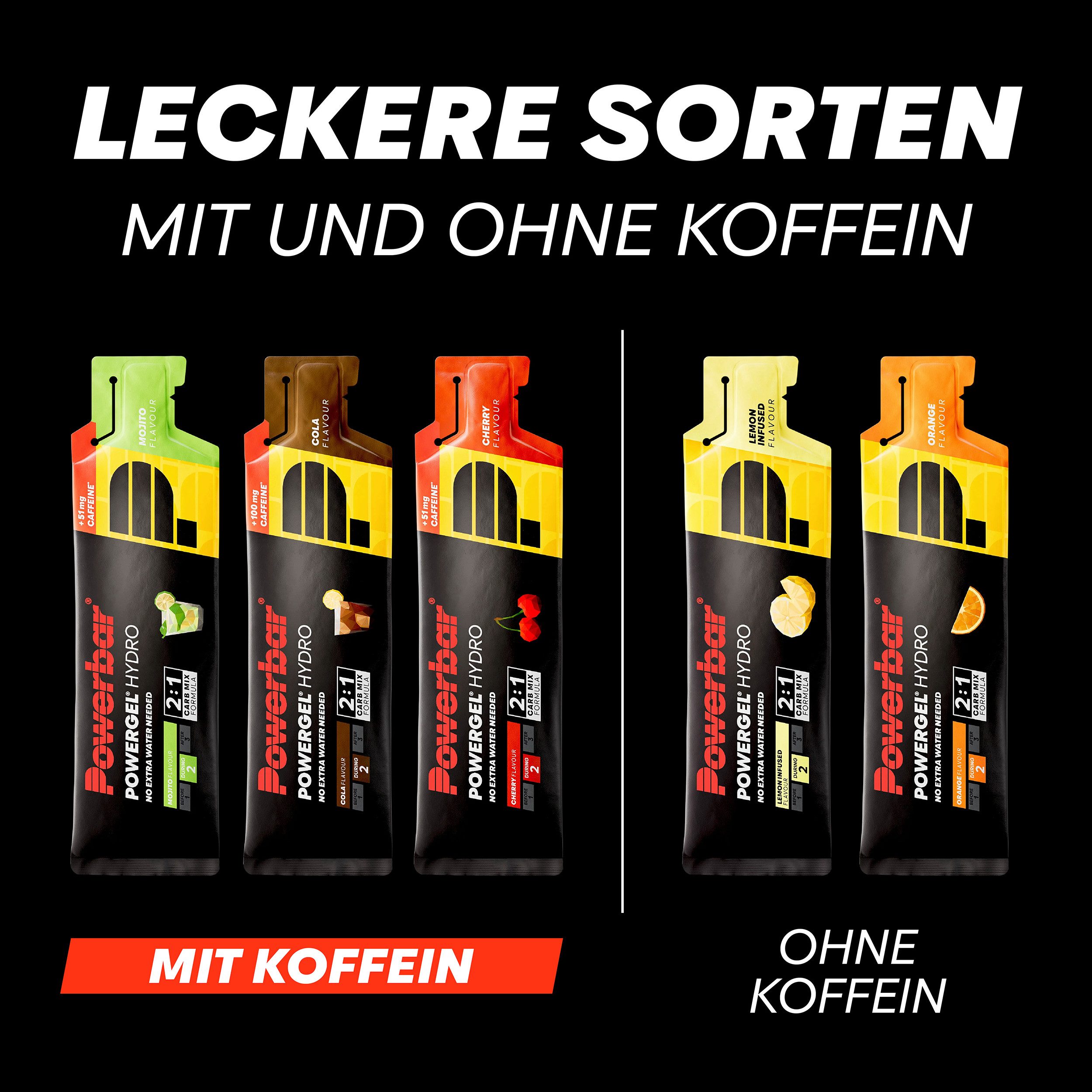 PowerBar PowerGel Hydro Cherry High Carb Energie Gel Natrium Koffein 24 x 67 ml Gel, Packung à 24 St., 1.608 ml