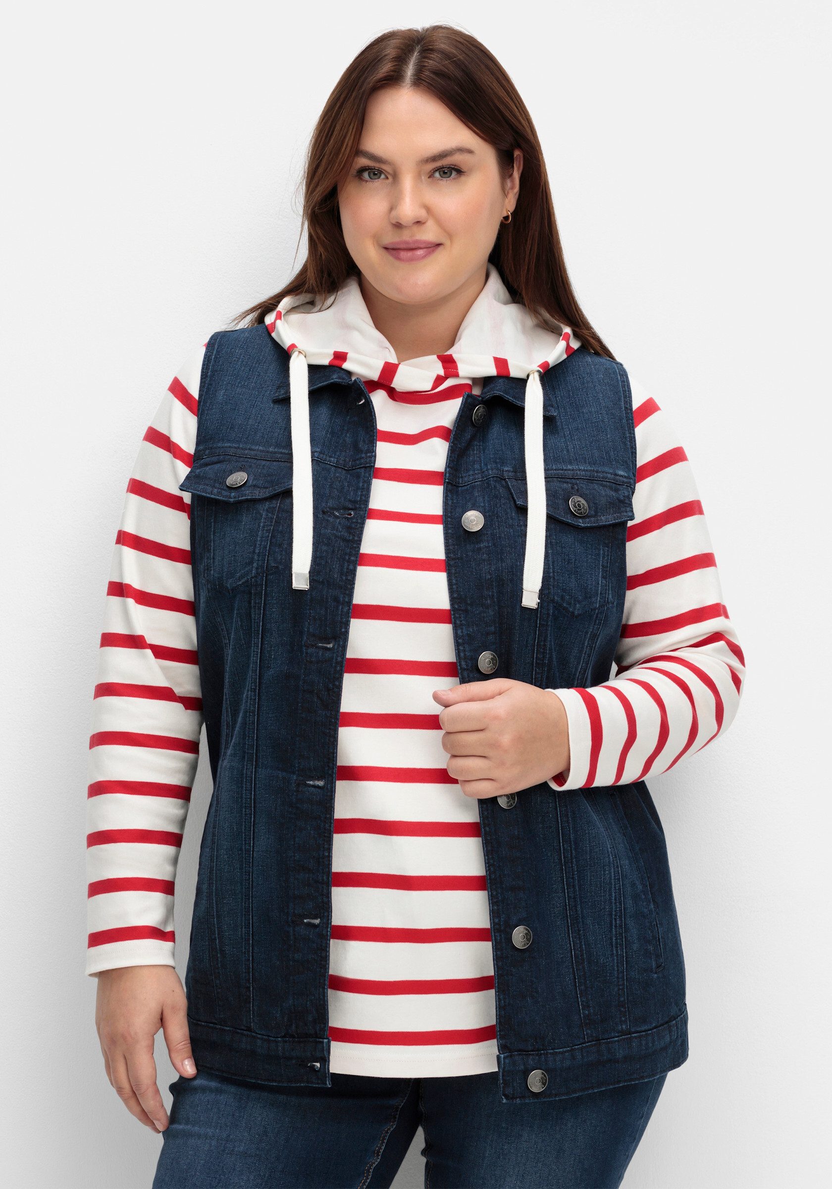 Sheego Jerseyweste Jeans-Weste günstig online kaufen