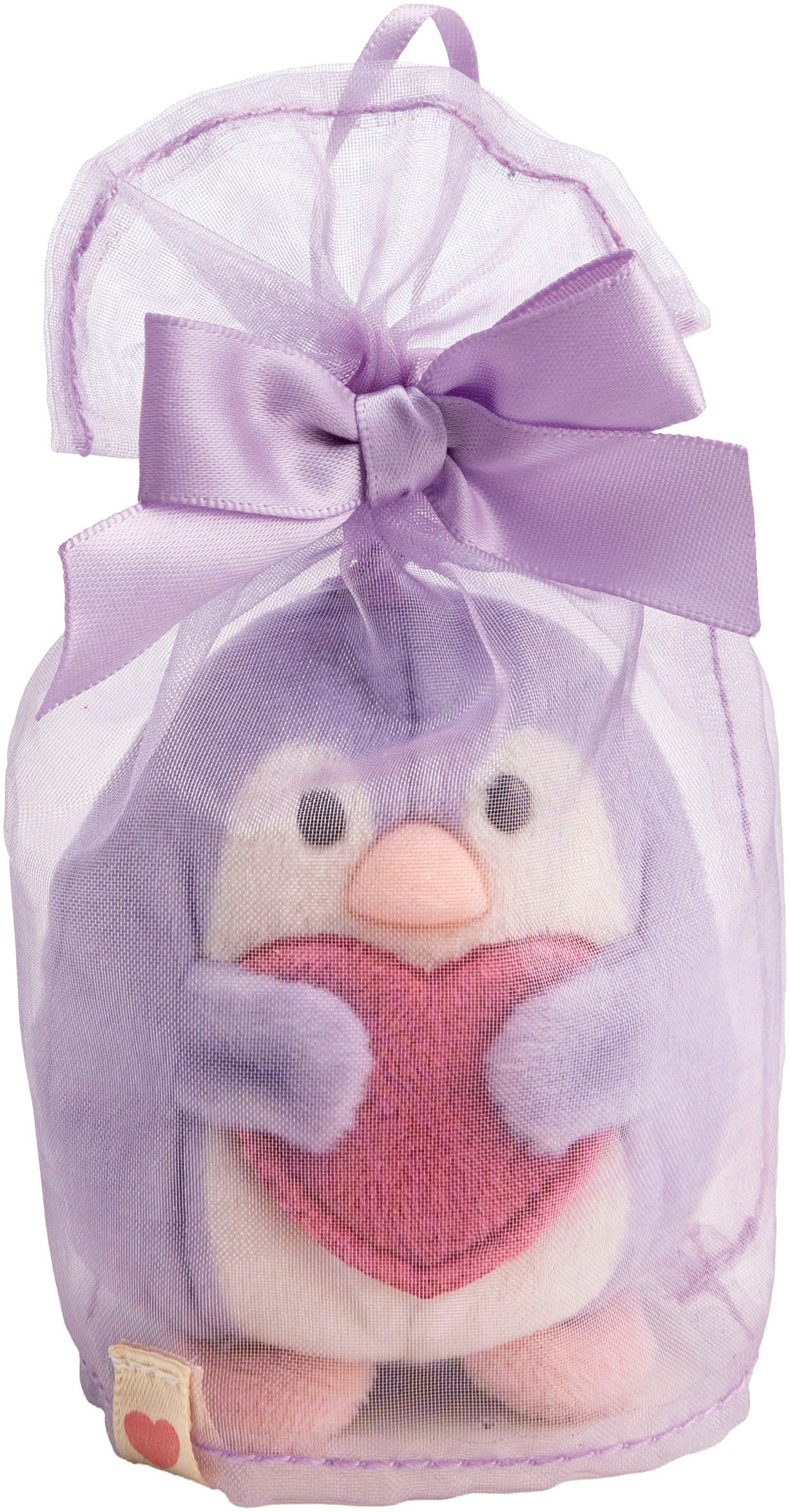 Nici Kuscheltier mymochi, Set Pinguin Waddle violett 8cm mit Herztasche & Organzakostüm (Set), in Geschenkbox