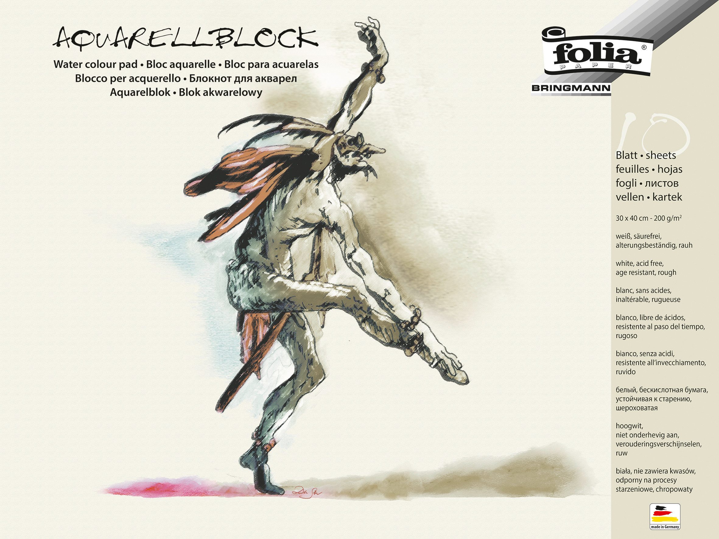Folia Zeichenpapier, 200 g/qm, 10 Bogen