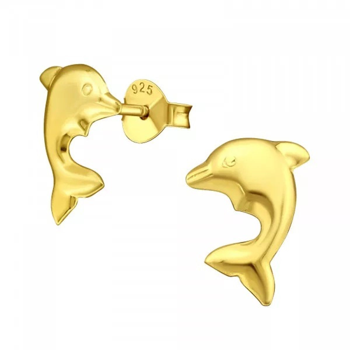 ALEXANDER YORK Paar Ohrstecker DELFIN in Gold, 2-tlg., 925 Sterling Silber