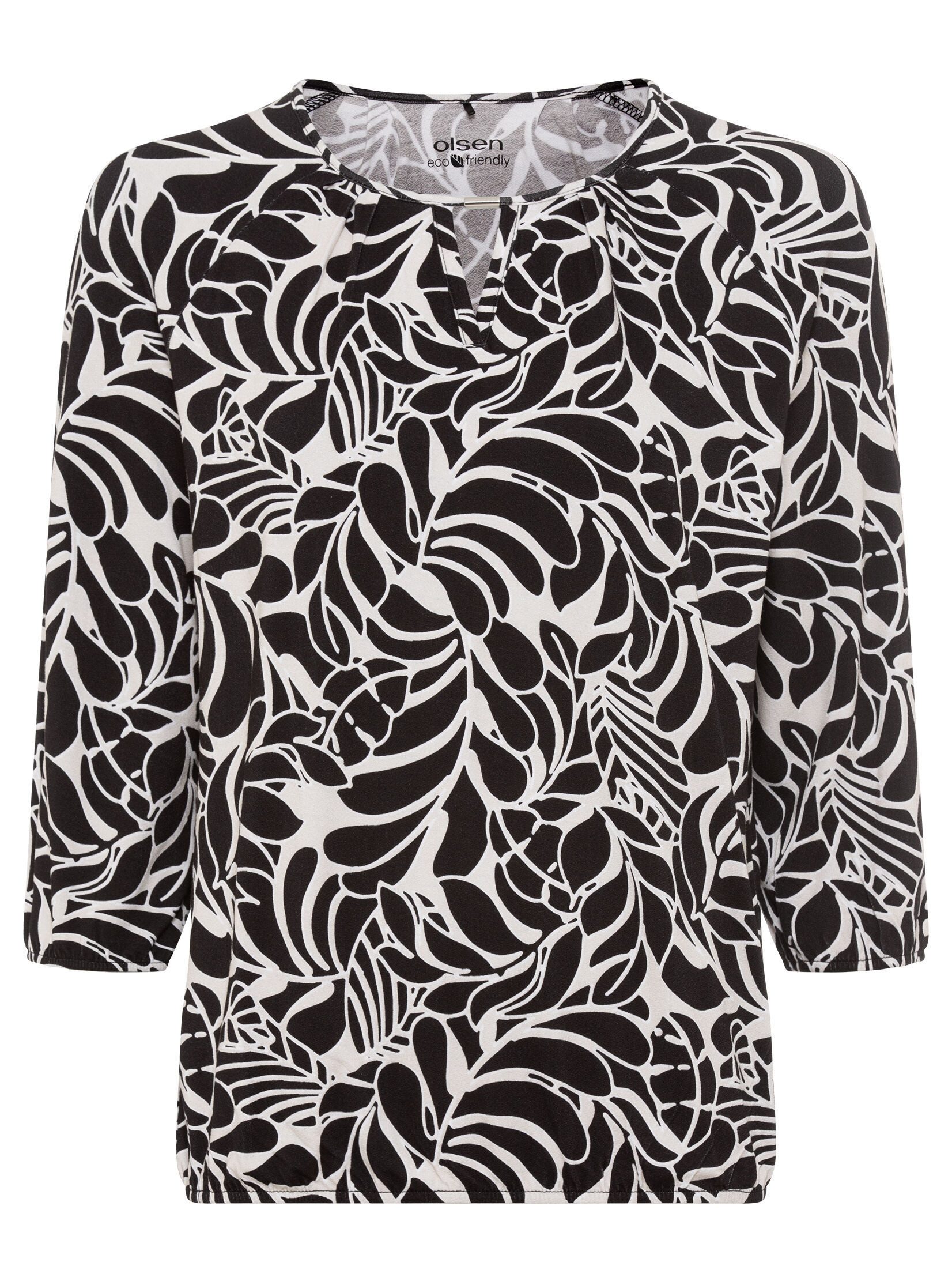 Olsen Print-Shirt (1-tlg) mit geschlitztem Rundhalsausschnitt günstig online kaufen