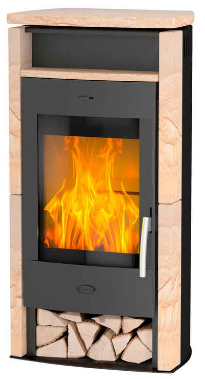 Fireplace Kaminofen Santiago Sandstein, 6 kW, Zeitbrand, Gewicht 105 kg, H/B/T: 1048mm/530mm/367mm