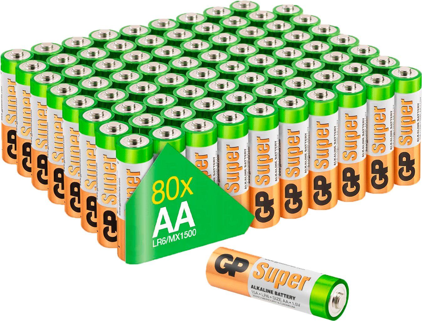 billig produzieren GP Batteries 80er Alkaline 1,5V Pack Batterie, LR6 (1,5 St) Super AA 80 V