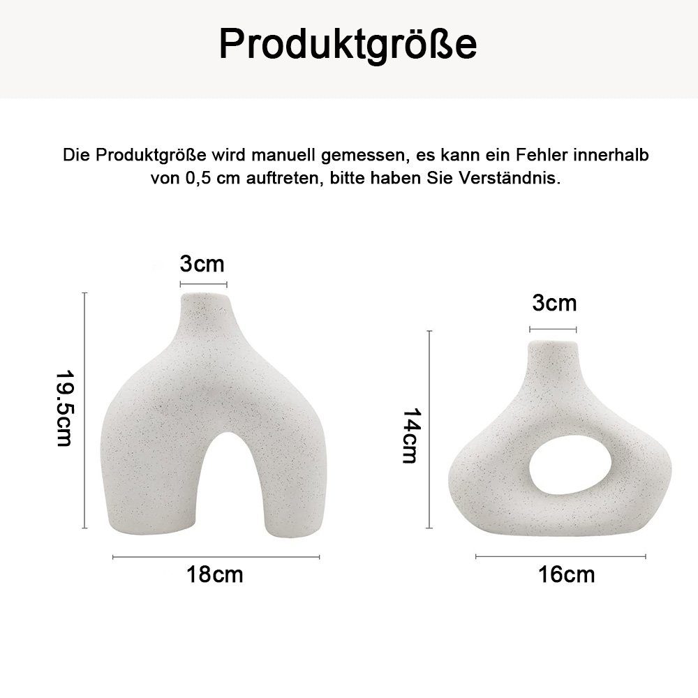NUODWELL Dekovase 2 Stücke Keramikvase, Moderne günstig online kaufen