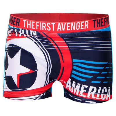 MARVEL Badehose »Avengers Captain America Jungen Bademode« Gr. 104 bis 140, Blau oder Rot