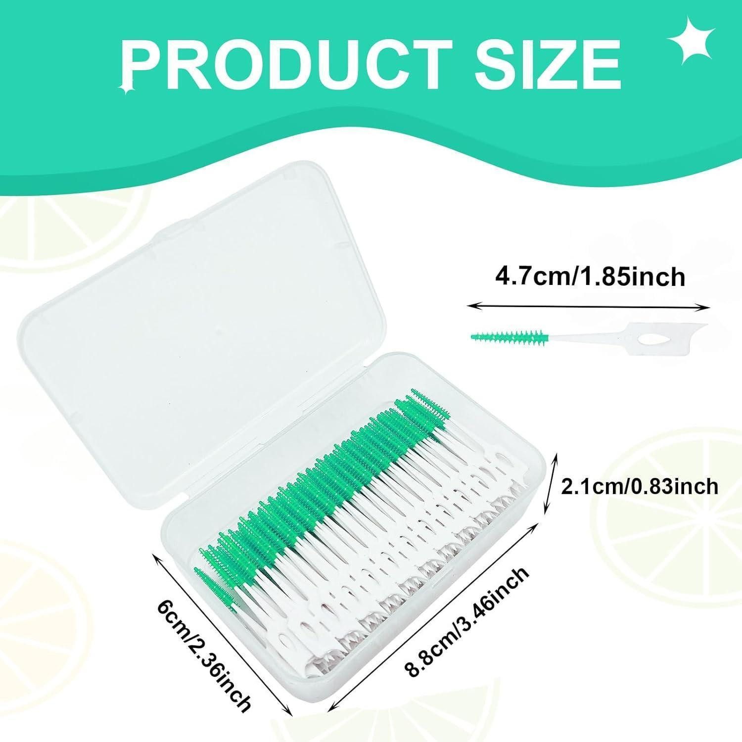 SKHAOVS Interdentalbürsten 280 Stück Silikon Interdentalbürsten Dual-Use Zahnseide Stick Grün