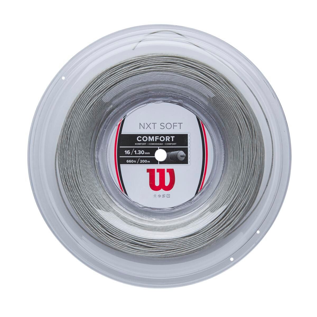 Tennissaite NXT Soft (Armschonung+Touch) silber 200m Rolle