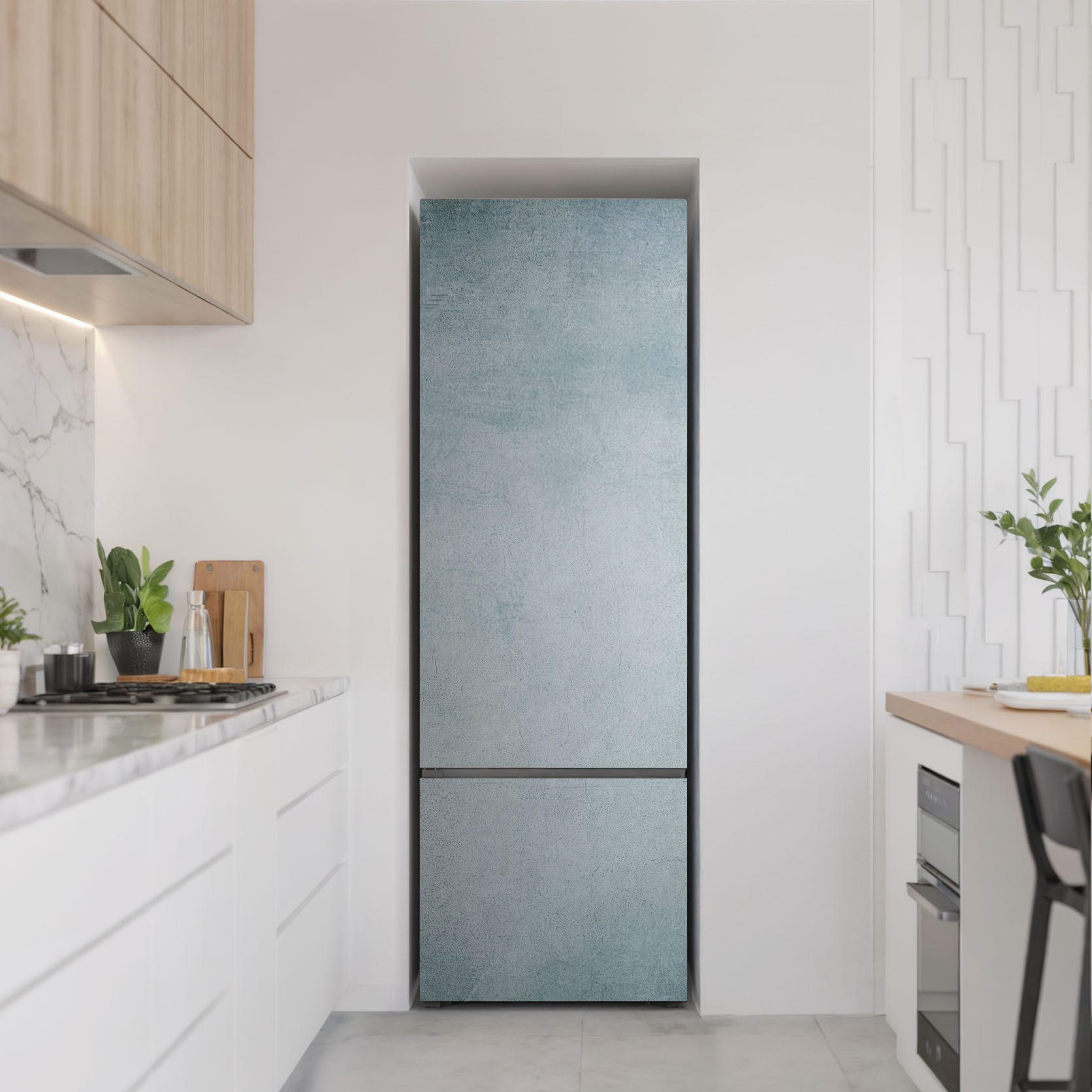 Tulup Möbelfolie Blau Selbstklebend Tür Kühlschrank Dekoration, Wandstruktu günstig online kaufen