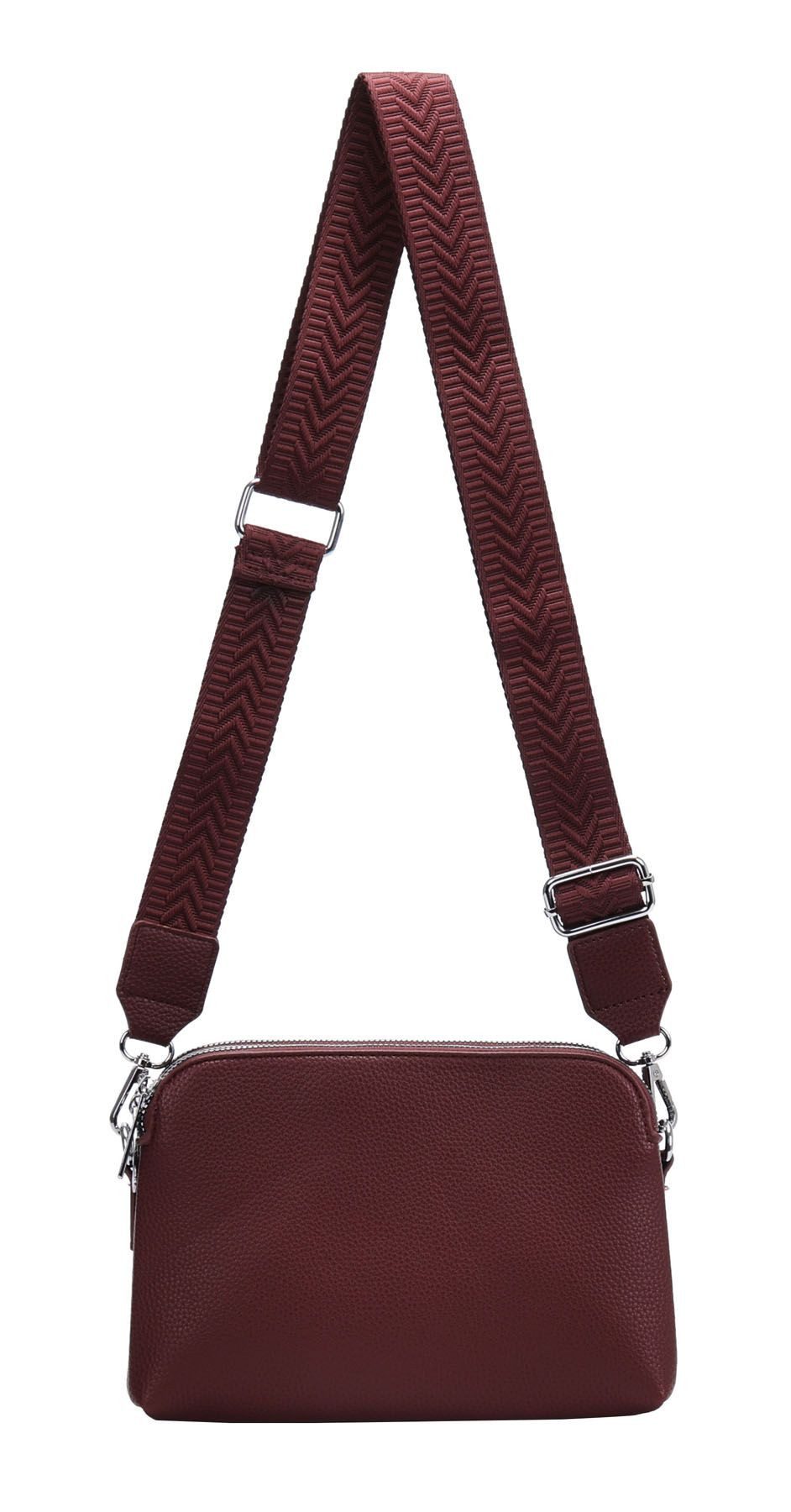 ITALYSHOP24 Schultertasche Damen Tasche Bodybag Umhängetasche Crossbody Brusttasche Handtasche, Crossover Muster Taschengurt Smartphone Geldtasche Abend Handy Clutch