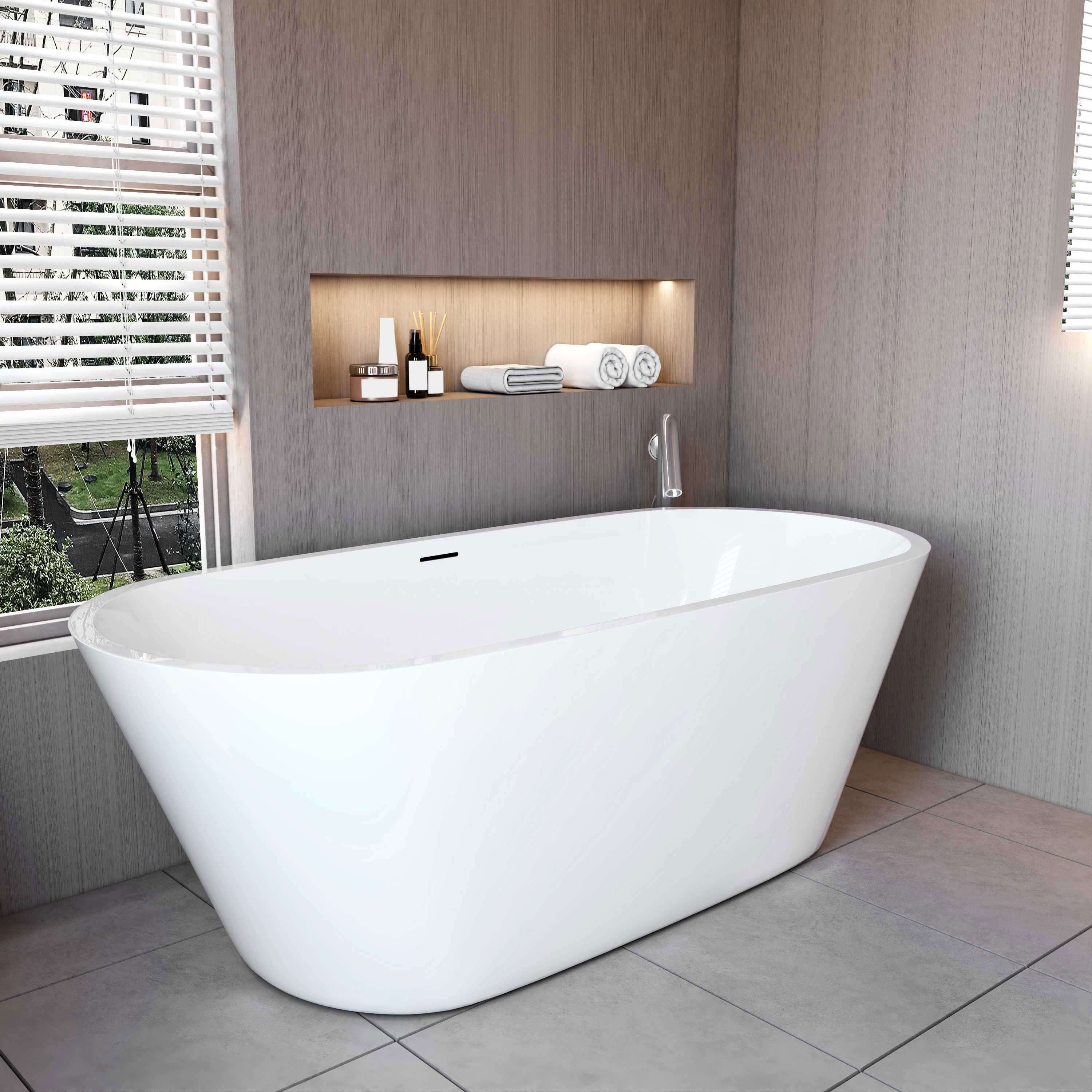AICA Badewanne freistehende Badewanne Schiffsbadewanne Acrylbadewanne H: 58cm – Bild 4 von 5
