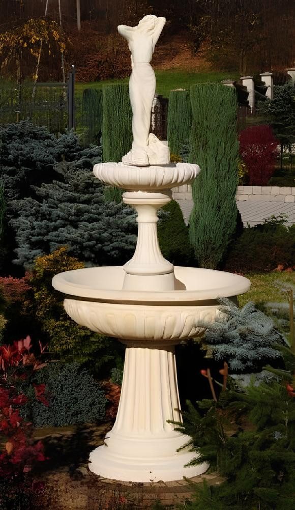 Xlmoebel Gartenbrunnen Steinbrunnen mit rustikalem Design für Garten und Teich, (Artikel PORTO ANDREA 2), Hergestellt in Europa