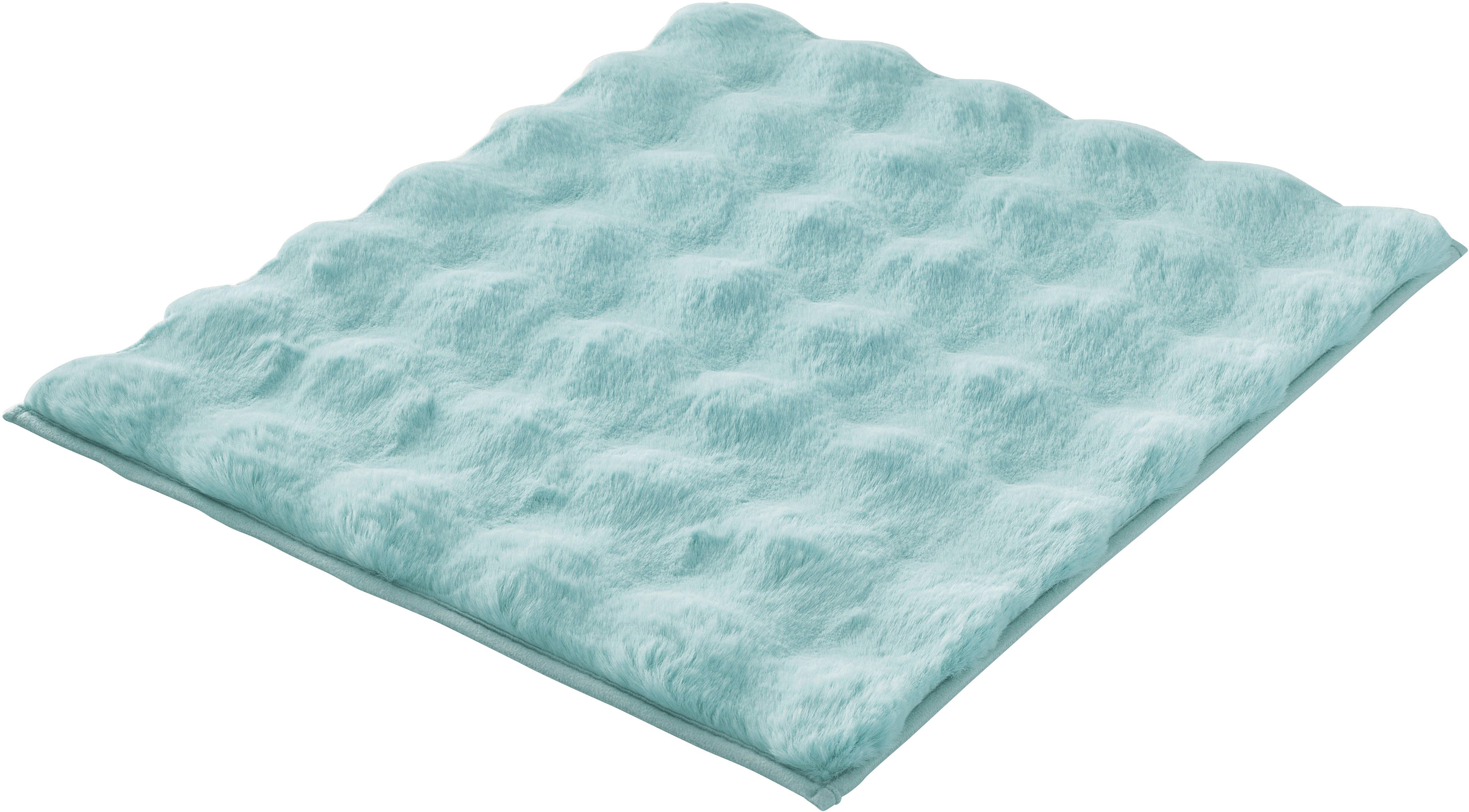 Kleine Wolke Badematte Cloud, Höhe 28 mm, rutschhemmend beschichtet, fußbodenheizungsgeeignet, Polyester, rechteckig, Badteppich, Uni Farben, Hoch-Tief Effekt, besonders weich